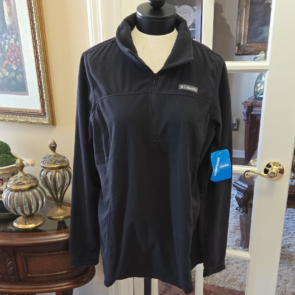 Columbia Lake Aloha Black Half-Zip Fleece Pullover Size XL NEW WITH TAGS